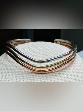 Sergio Lub mixed metal artisan wave cuff bracelet